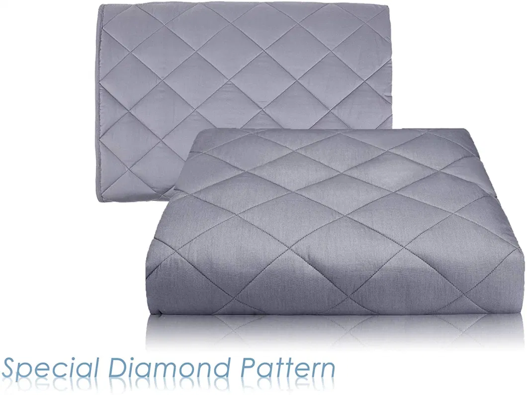 Sample Customization Minky Double Layered Weighted Blanket Cotton Cover Custom Grey Color Soft Weighted Blanket