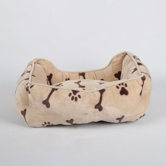 Cama para perros de piel de aguja color blanquecino de lana suave azul