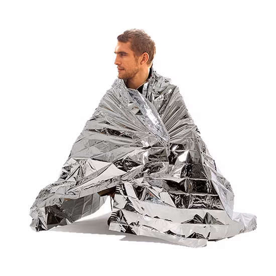 Manta de emergencia para acampar Mylar, manta de rescate para mascotas al aire libre