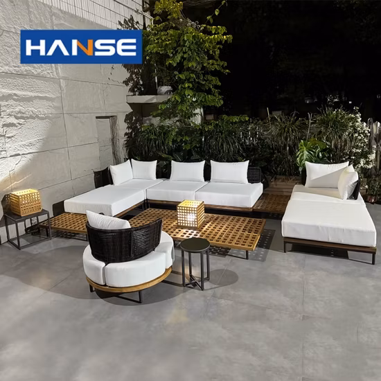 Conjuntos de sofás de madera para jardín, muebles de cubierta de jardín al aire libre, Patio, piscina, estilo europeo, gran oferta