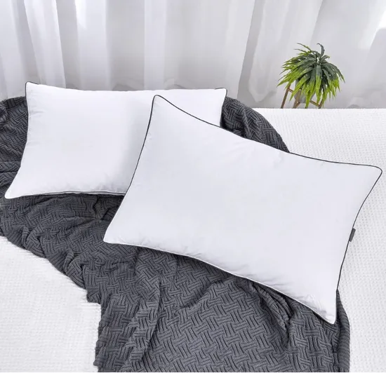 Envío rápido, cojín de plumas suaves, cómoda almohada para el cuello para el hogar del Hotel